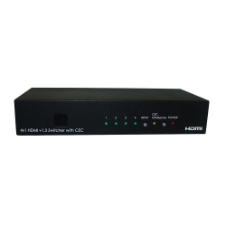 4 by 1 HDMI V1.3 Switcher with CEC - Front View